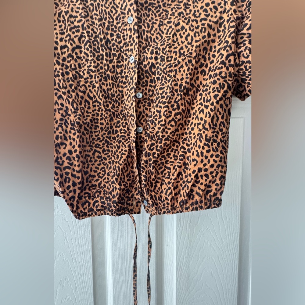 J. Crew Women's Animal Print Button-Up Top - Picture 6 of 7